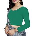 Women's Cotton Stretchable Scoop Neck 3/4 Sleeve with Back Scoop Regular Fit Readymade Saree Blouses for Womens L674