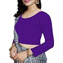 Women's Cotton Stretchable Scoop Neck 3/4 Sleeve with Back Scoop Regular Fit Readymade Saree Blouses for Womens L674