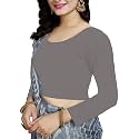 Women's Cotton Stretchable Scoop Neck 3/4 Sleeve with Back Scoop Regular Fit Readymade Saree Blouses for Womens L674