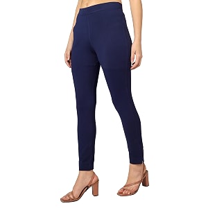 Womens Cotton Stretchable Slim Fit Straight Pants
