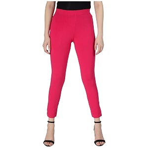Womens Cotton Stretchable Slim Fit Straight Pants