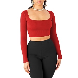 women39s cotton stylish western basic solid wear tv oval neck with fulllong sleeve blouses for women l654