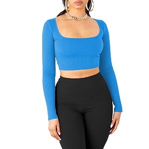 women39s cotton stylish western basic solid wear tv oval neck with fulllong sleeve blouses for women l654