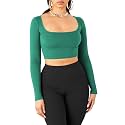 Women's Cotton Stylish Western Basic Solid Wear TV Oval Neck with Full/Long Sleeve Blouses for Women L654