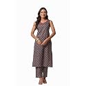 Women39s Cotton Wine Floral Kurta Set