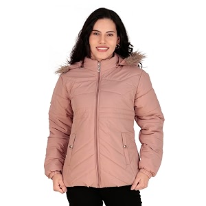 Womens Cozy Puffer Stylish Jacket with Buttoned
