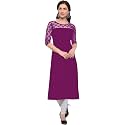 Women39s Crepe A-line Straight Kurtis Plain Casual
