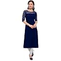 Women39s Crepe A-line Straight Kurtis Plain Casual