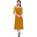 Women39s Crepe A-line Straight Kurtis Plain Casual