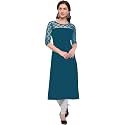 Women39s Crepe A-line Straight Kurtis Plain Casual