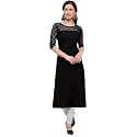 Women39s Crepe A-line Straight Kurtis Plain Casual