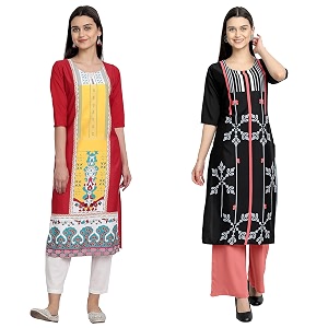 Womens Crepe Regular Kurta