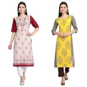 Womens Crepe Regular Kurta