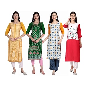 Womens Crepe Straight Kurta