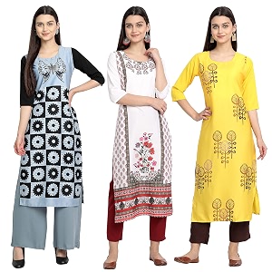 Womens Crepe Straight Kurta
