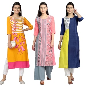Womens Crepe Straight Kurta