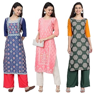 Womens Crepe Straight Kurta
