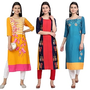 Womens Crepe Straight Kurta