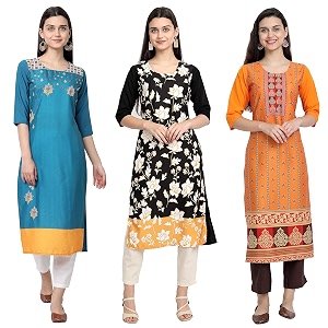 Womens Crepe Straight Kurta