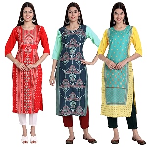 Womens Crepe Straight Kurta