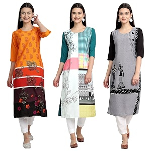 Womens Crepe Straight Kurta