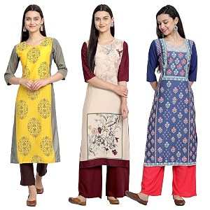 Womens Crepe Straight Kurta