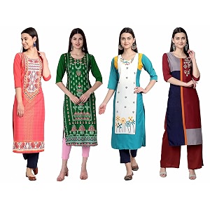 Womens Crepe Straight Kurta