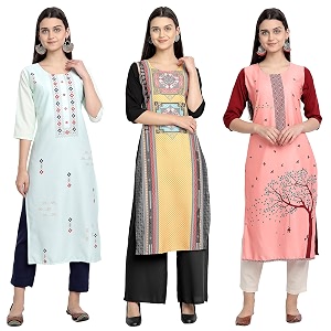 Womens Crepe Straight Kurta