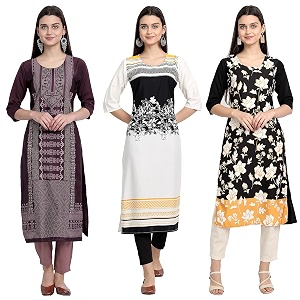 Womens Crepe Straight Kurta