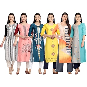 Womens Crepe Straight Kurta