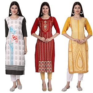 Womens Crepe Straight Kurta