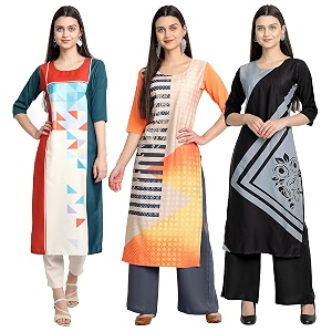 Womens Crepe Straight Kurta