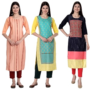Womens Crepe Straight Kurta