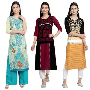 Womens Crepe Straight Kurta