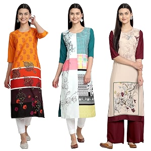 Womens Crepe Straight Kurta