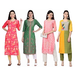 Womens Crepe Straight Kurta