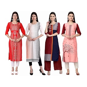 Womens Crepe Straight Kurta