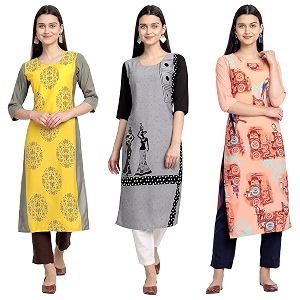 Womens Crepe Straight Kurta
