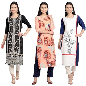 Womens Crepe Straight Kurta