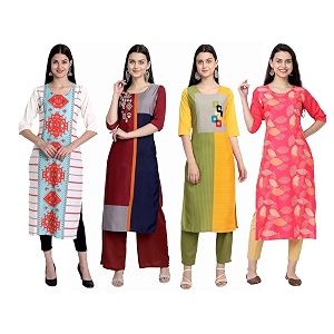 Womens Crepe Straight Kurta