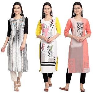 Womens Crepe Straight Kurta