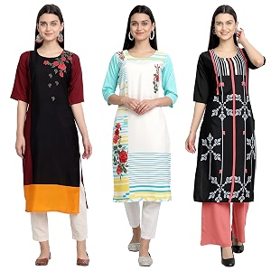 Womens Crepe Straight Kurta