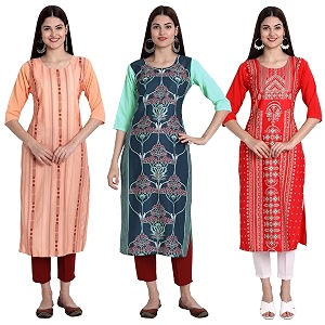 Womens Crepe Straight Kurta