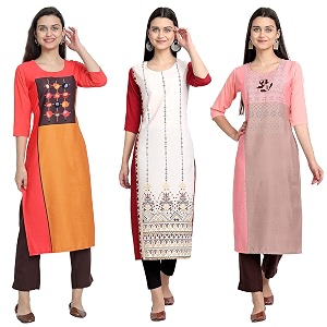 Womens Crepe Straight Kurta