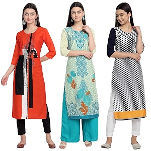Womens Crepe Straight Kurta