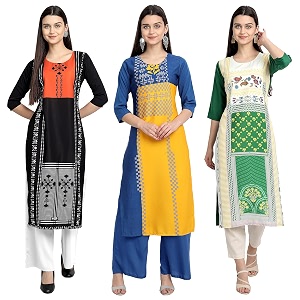 Womens Crepe Straight Kurta