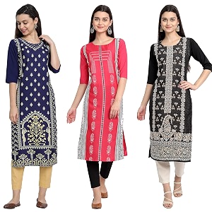 Womens Crepe Straight Kurta