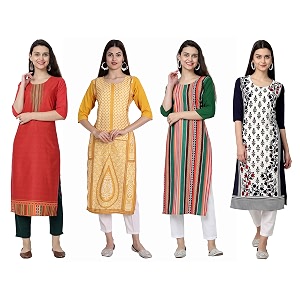 Womens Crepe Straight Kurta