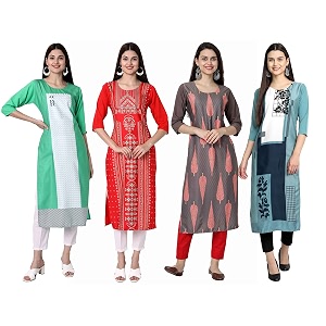 Womens Crepe Straight Kurta