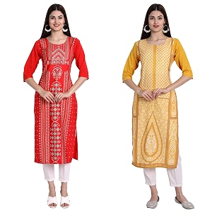 Womens Crepe Straight Kurta